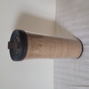 Starbucks 2010 "Burlap Sack" looking 16 oz. Tumbler Brown/Black